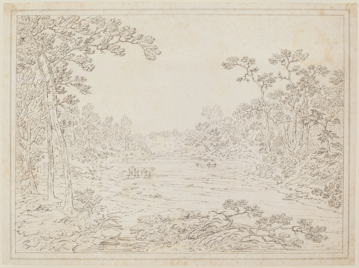 Pennsylvania Landscape by Thomas Doughty (American, 1793 - 1856), 16X12"(A3)Poster Print