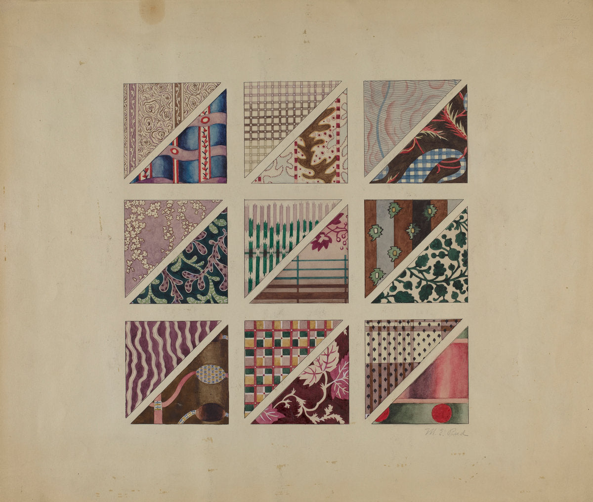 Printed Delaines by Martha Reed (American, active c. 1935), 16X12"(A3)Poster Print