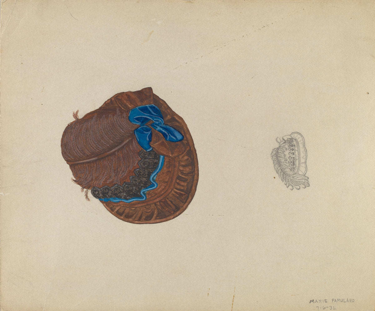 Hat by Marie Famularo (American, 1901 - 1975), 16X12"(A3)Poster Print