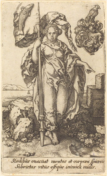 Temperance by Heinrich Aldegrever (German, 1502 - 1555/1561), 16X12"(A3)Poster Print
