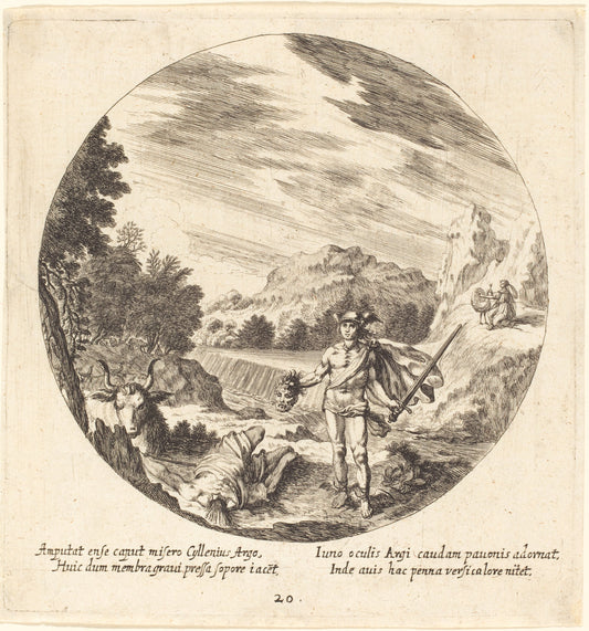 Mercury Killing Argus by Georg Andreas Wolfgang, the Elder (German, 1631 - 1716), 16X12"(A3)Poster Print