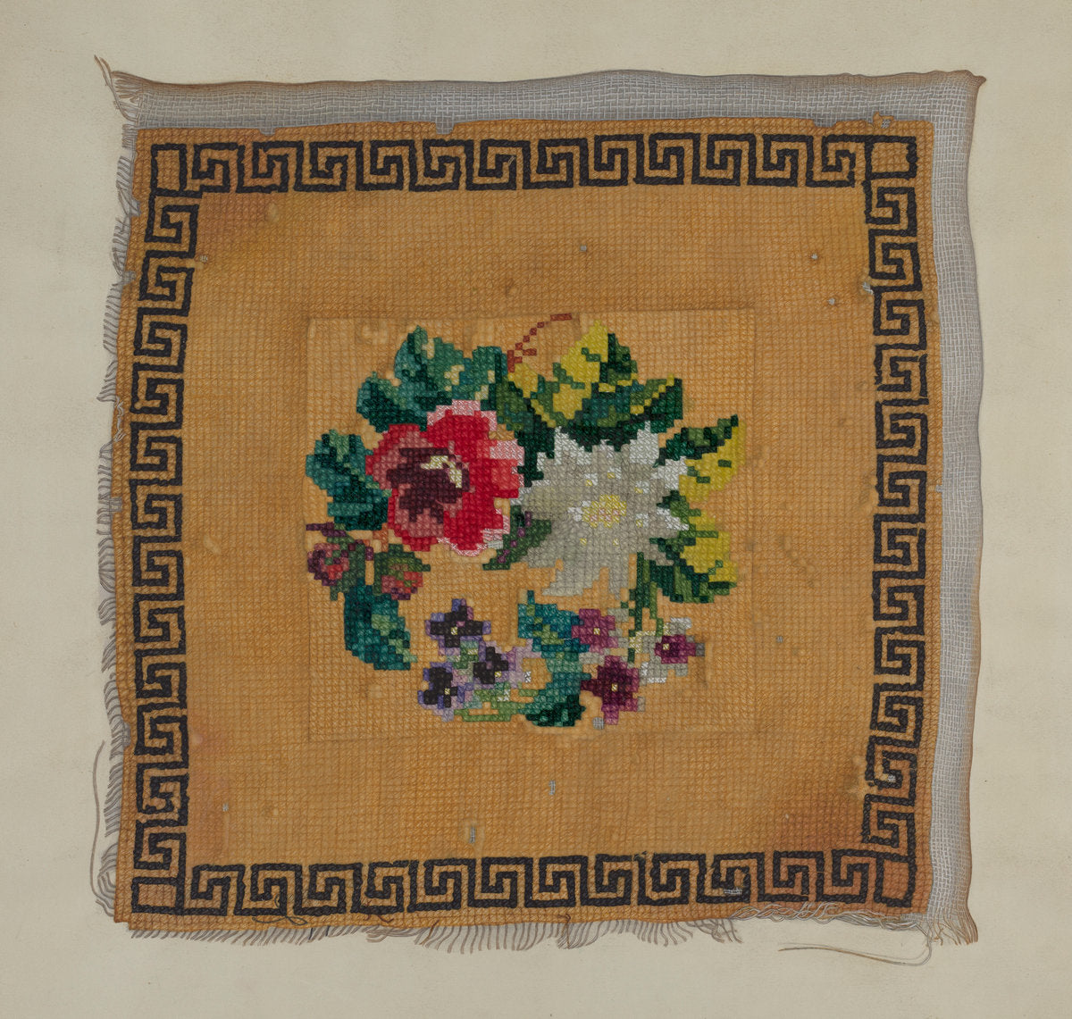 Piece of Cross-Stitch by George Beyer (American, active c. 1935), 16X12"(A3)Poster Print