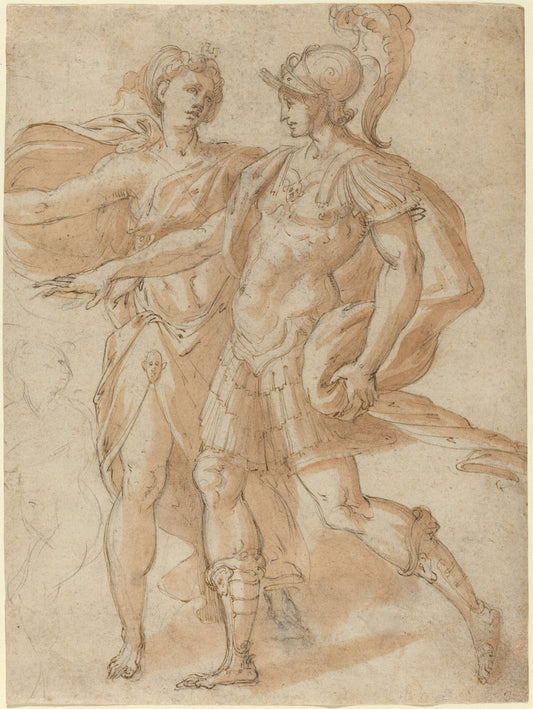 Mars and Diana [recto] by Jacopo Zanguidi, called Bertoia (Parmese, 1544 - 1573/1574), 16X12"(A3)Poster Print