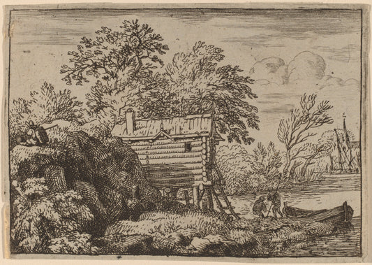 Fisherman's Hut by Allart van Everdingen (Dutch, 1621 - 1675), 16X12"(A3)Poster Print