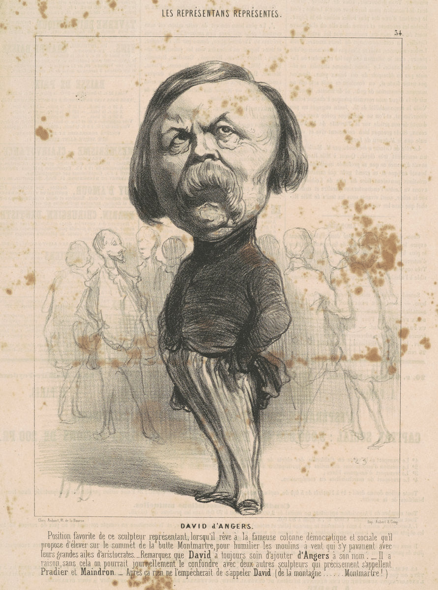 P.J. David D'Angers by Honoré Daumier (French, 1808 - 1879), 16X12"(A3)Poster Print