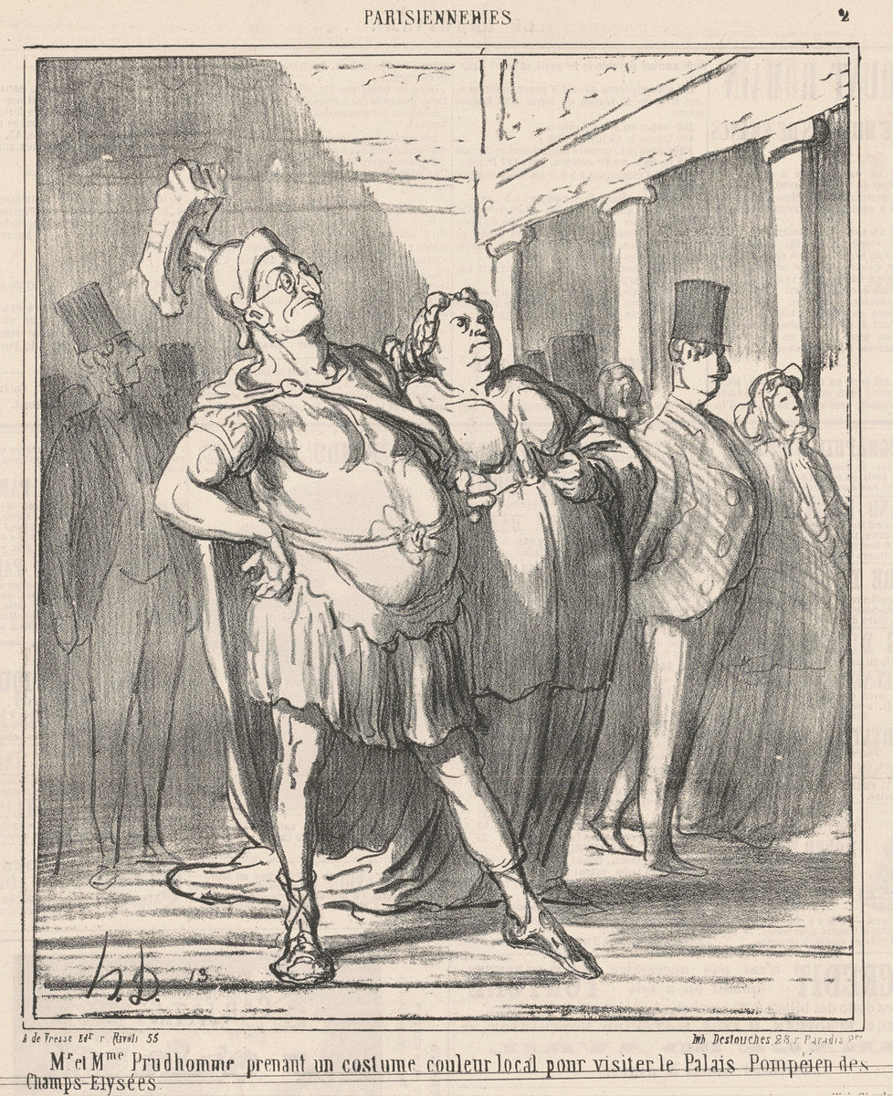 Mr. et Mme Prudhomme prenant un ... by Honoré Daumier (French, 1808 - 1879), 16X12"(A3)Poster Print