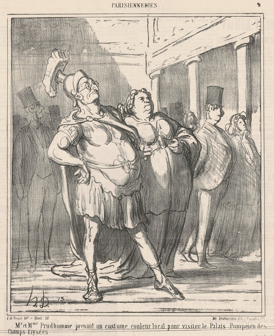 Mr. et Mme Prudhomme prenant un ... by Honoré Daumier (French, 1808 - 1879), 16X12"(A3)Poster Print
