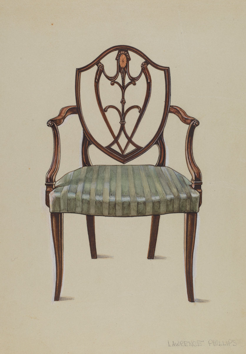 Armchair by Lawrence Phillips (American, active c. 1935), 16X12"(A3)Poster Print