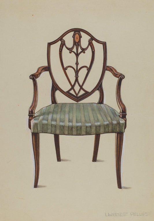 Armchair by Lawrence Phillips (American, active c. 1935), 16X12"(A3)Poster Print