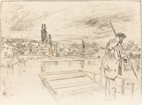The Punt by James McNeill Whistler (American, 1834 - 1903), 16X12"(A3)Poster Print