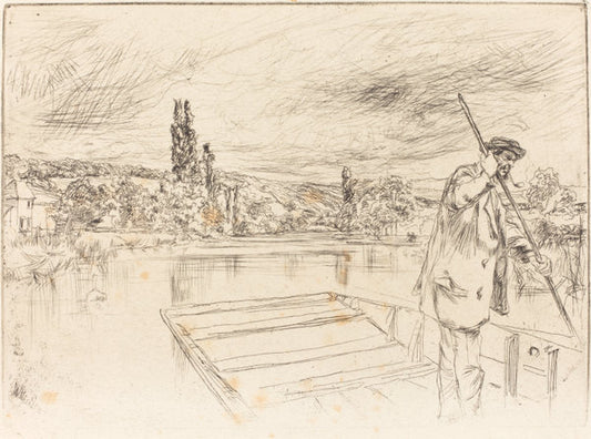 The Punt by James McNeill Whistler (American, 1834 - 1903), 16X12"(A3)Poster Print