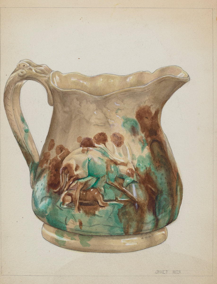 Pitcher by Janet Riza (American, active c. 1935), 16X12"(A3)Poster Print