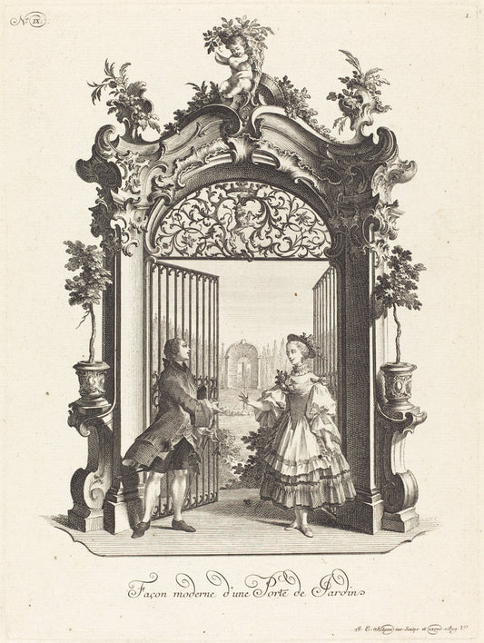 Façon moderne d'une Porte de Jardin (A Garden Door in the Modern Style) by Johann Esaias Nilson (German, 1721 - 1788), 16X12"(A3)Poster Print