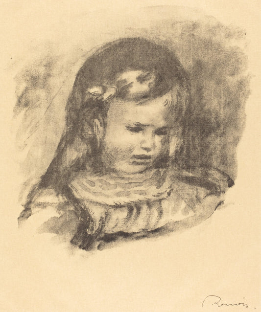 Claude Renoir, head lowered (Claude Renoir, la tete baissee) by Auguste Renoir (French, 1841 - 1919), 16X12"(A3)Poster Print