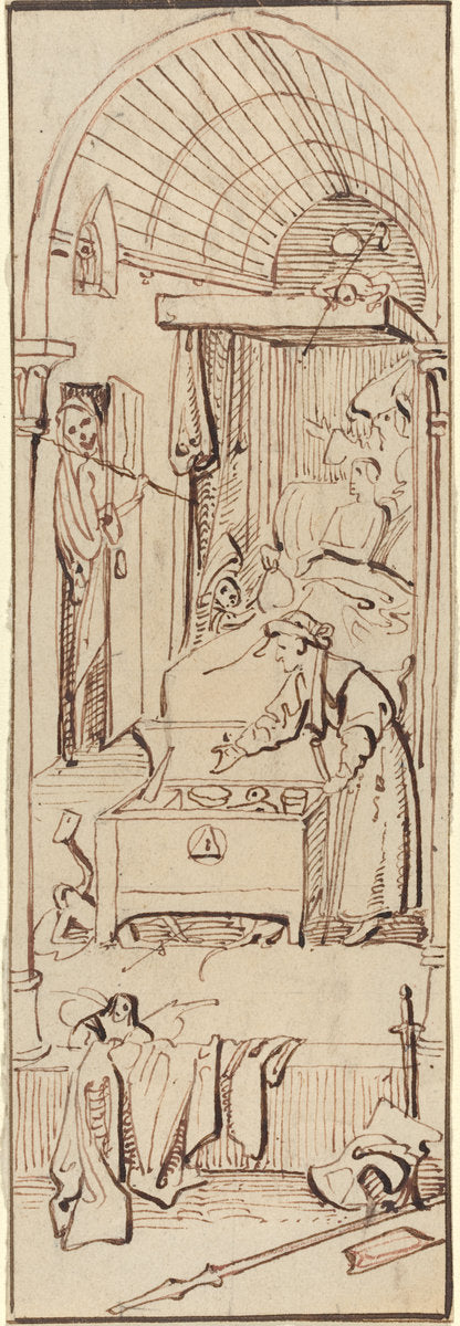 The Death of the Miser by William Henry Brooke after Hieronymus Bosch (British, 1772 - 1860), 16X12"(A3)Poster Print