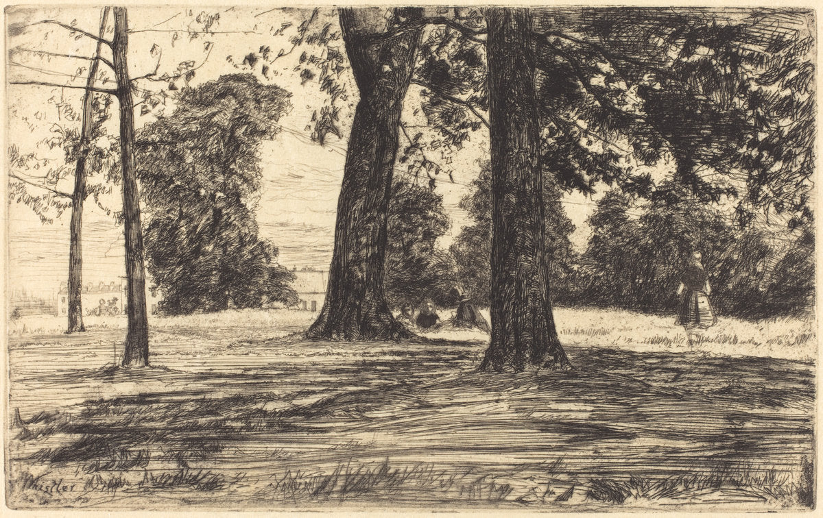 Greenwich Park by James McNeill Whistler (American, 1834 - 1903), 16X12"(A3)Poster Print
