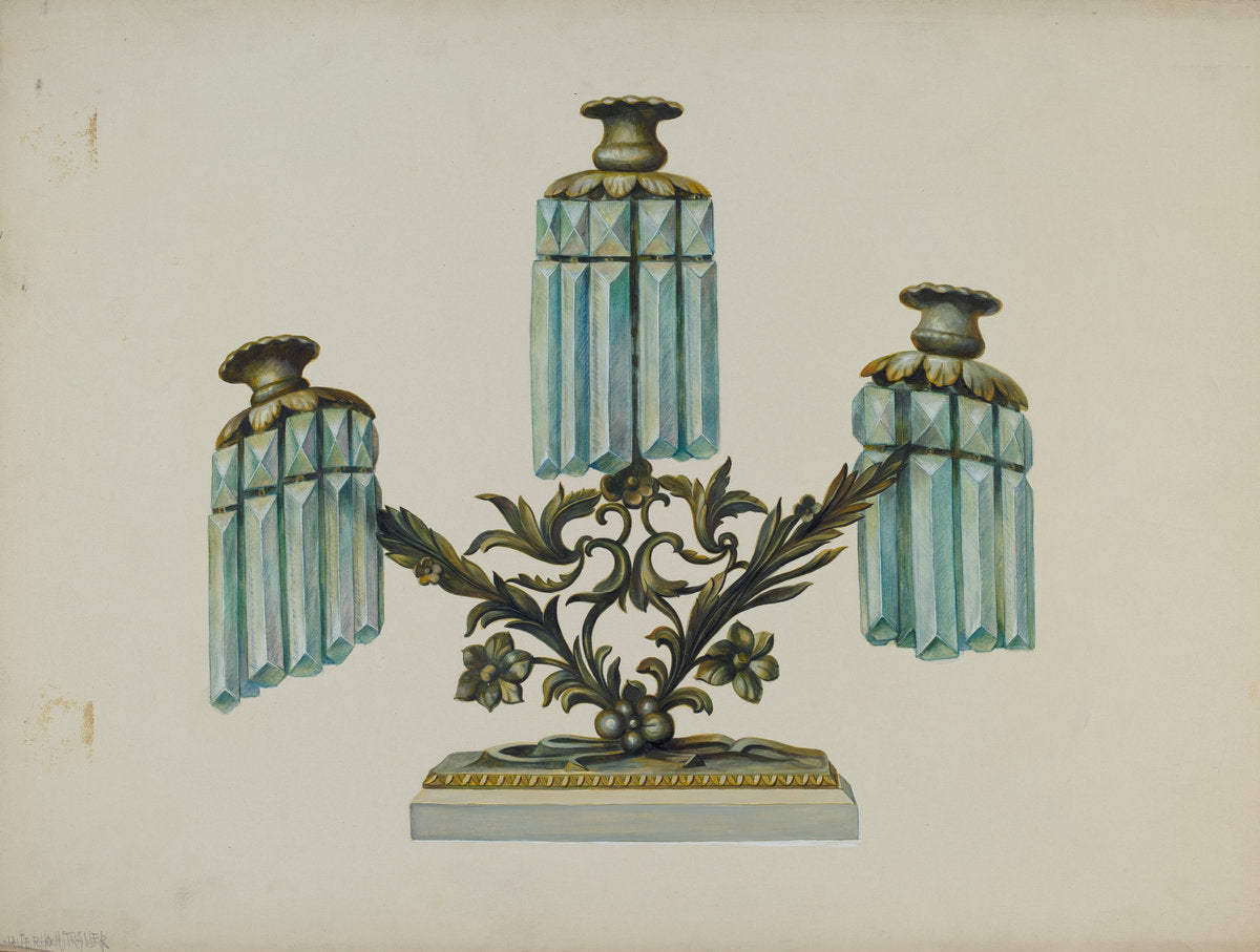 Candelabra by Walter Hochstrasser (American, active c. 1935), 16X12"(A3)Poster Print