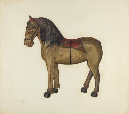 Toy Horse by Selma Sandler (American, active c. 1935), 16X12"(A3)Poster Print