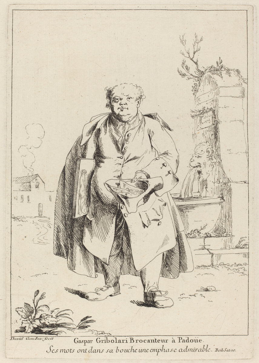 Gaspar Gribolari Brocanteur à Padoüe (Gaspar Gribolari, Paduan Dealer) by Giovanni David (Italian, 1743 - 1790), 16X12"(A3)Poster Print