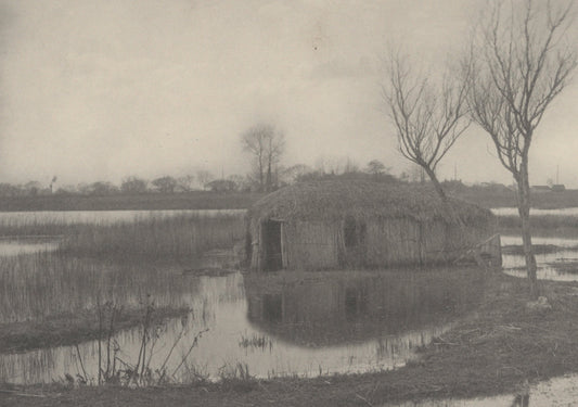 A Reed Boat-House by Peter Henry Emerson and T.F. Goodall (British, born Cuba, 1856 - 1936), 16X12"(A3)Poster Print