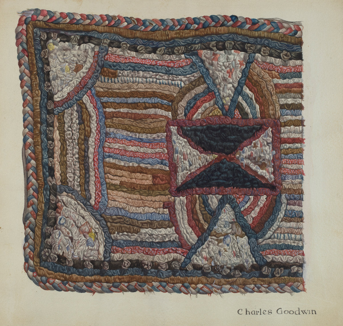Shaker Shirred Rug by Charles Goodwin (American, active c. 1935), 16X12"(A3)Poster Print
