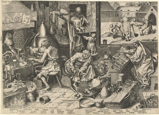 The Alchemist by Attributed to Philip Galle after Pieter Bruegel the Elder (Flemish, 1537 - 1612), 16X12"(A3)Poster Print