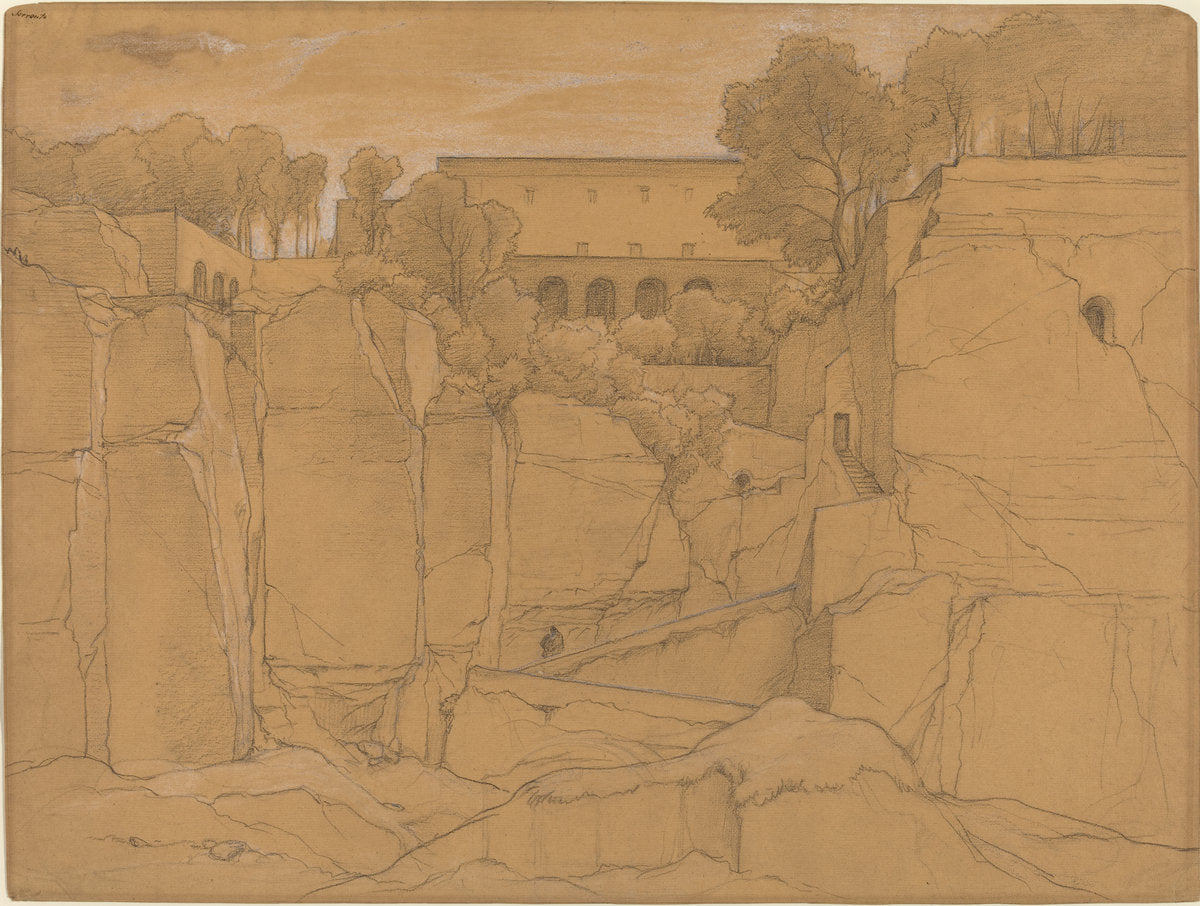 Sorrento by François-Édouard Bertin (French, 1797 - 1871), 16X12"(A3)Poster Print