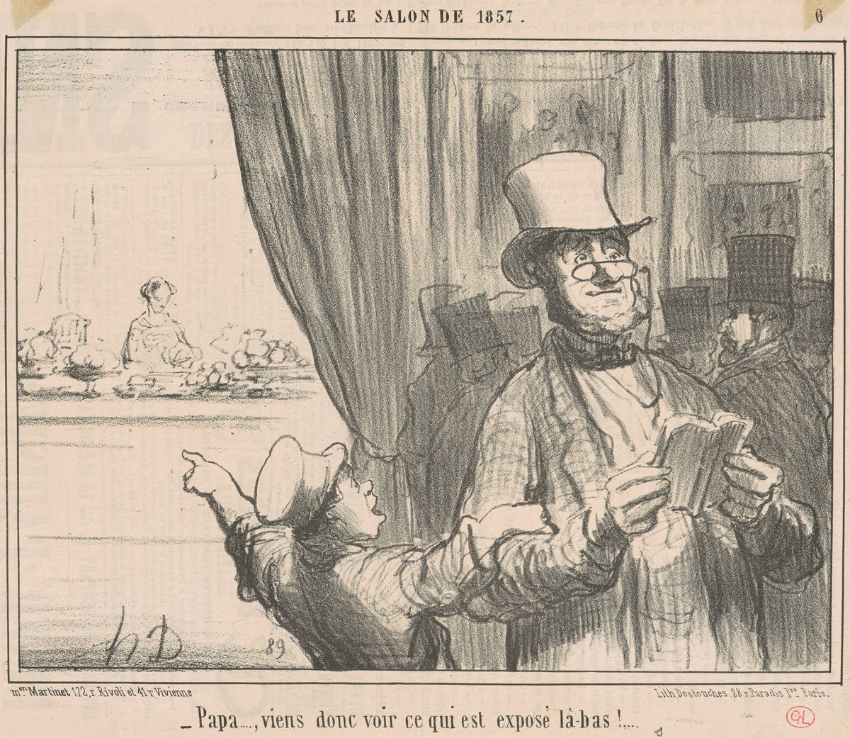 Papa ... viens donc voir ce qui est ... by Honoré Daumier (French, 1808 - 1879), 16X12"(A3)Poster Print