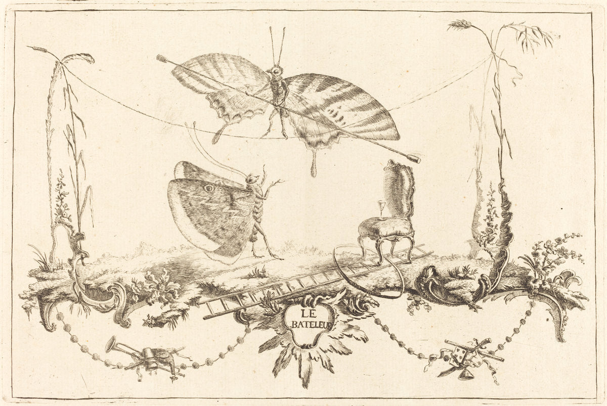 Le Bate by Charles Germain de Saint-Aubin (French, 1721 - 1786), 16X12"(A3)Poster Print