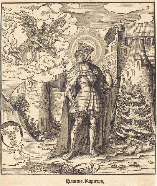 Saint Rupertus by Leonhard Beck (German, c. 1480 - 1542), 16X12"(A3)Poster Print