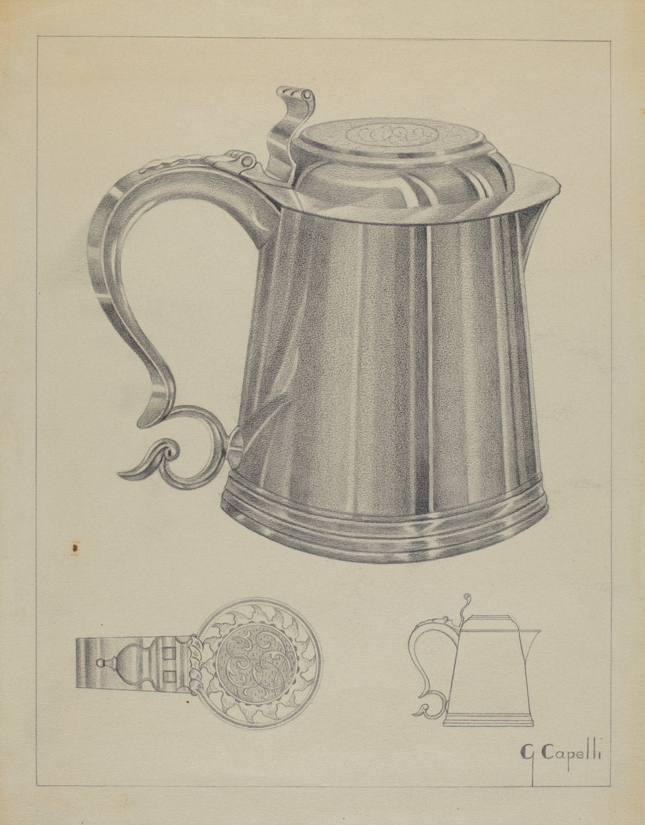 Silver Tankard by Giacinto Capelli (American, active c. 1935), 16X12"(A3)Poster Print
