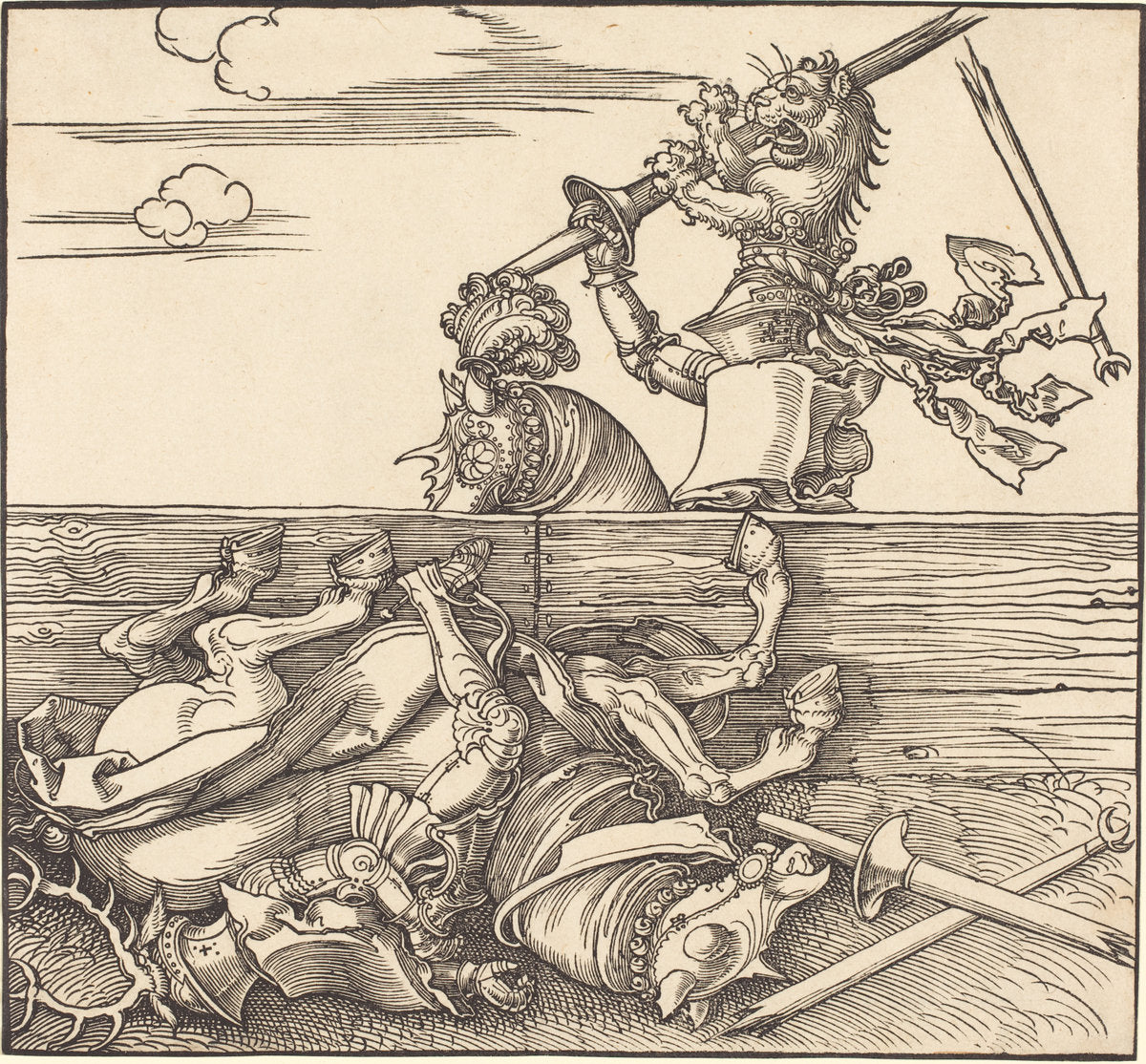 Italian Joust by Albrecht Dürer (German, 1471 - 1528), 16X12"(A3)Poster Print