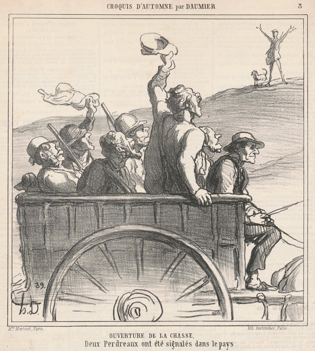 Ouverture de la chasse by Honoré Daumier (French, 1808 - 1879), 16X12"(A3)Poster Print
