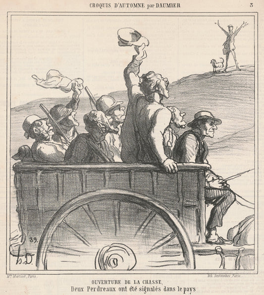 Ouverture de la chasse by Honoré Daumier (French, 1808 - 1879), 16X12"(A3)Poster Print