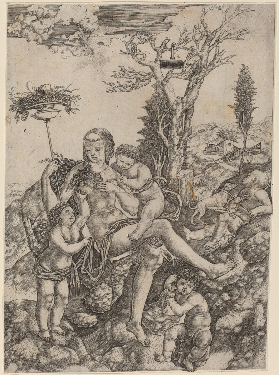Allegory of Mother Earth by Cristofano Robetta (Italian, 1462 - 1535 or after), 16X12"(A3)Poster Print