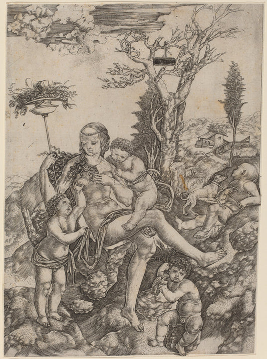 Allegory of Mother Earth by Cristofano Robetta (Italian, 1462 - 1535 or after), 16X12"(A3)Poster Print
