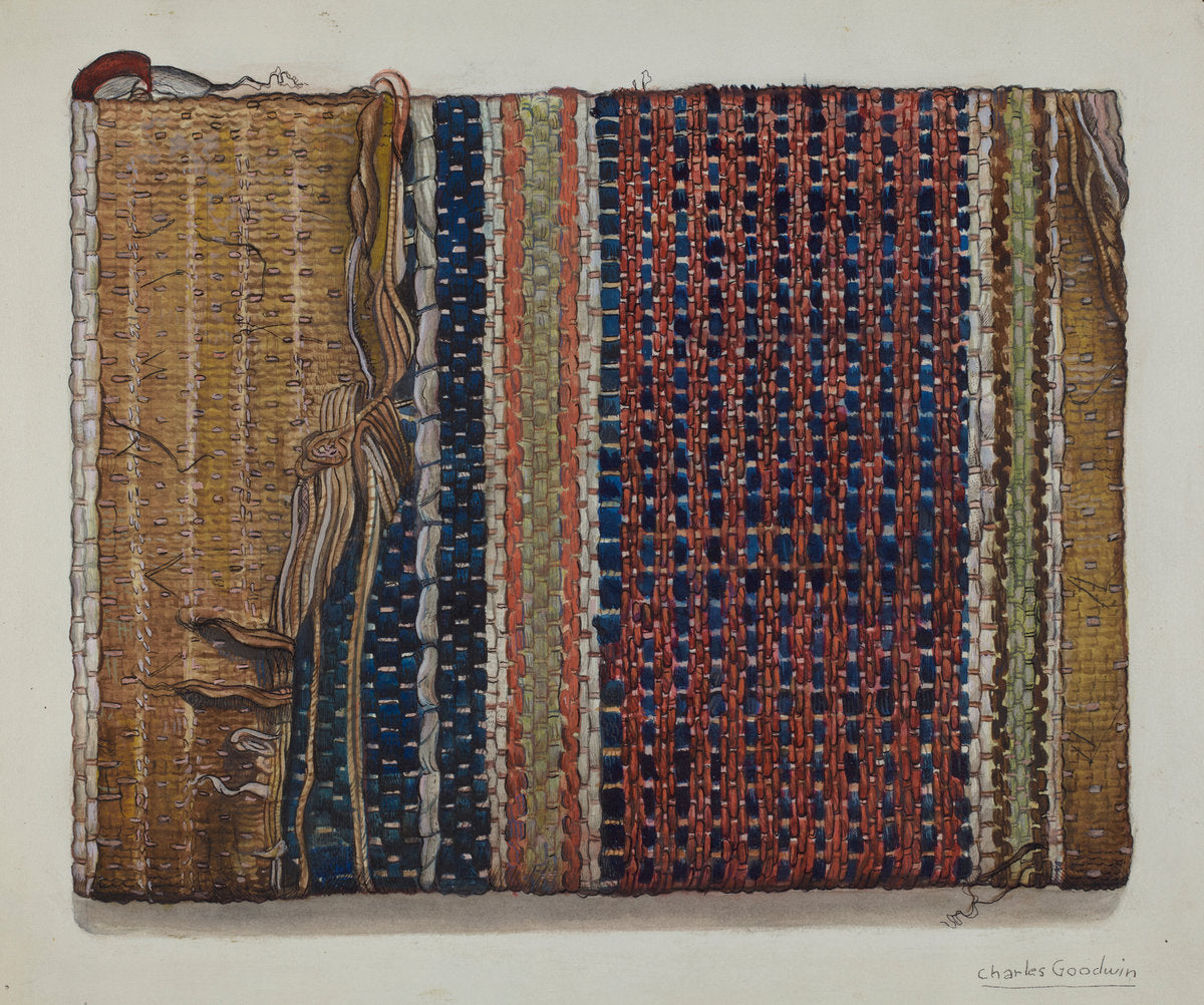 Fragment of Shaker Hall Rug by Charles Goodwin (American, active c. 1935), 16X12"(A3)Poster Print