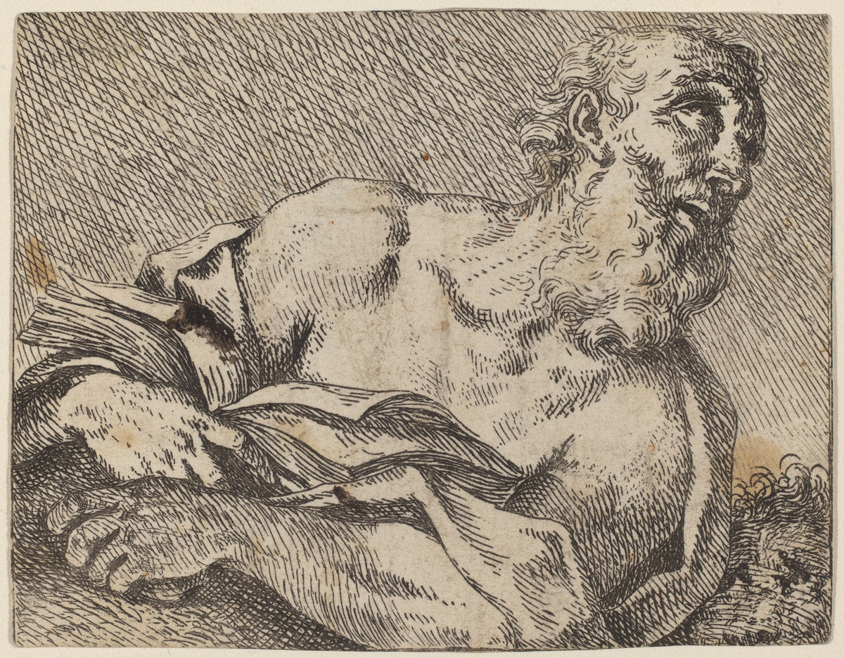 Saint Jerome by Pietro Rotari after Antonio Balestra (Italian, 1707 - 1762), 16X12"(A3)Poster Print