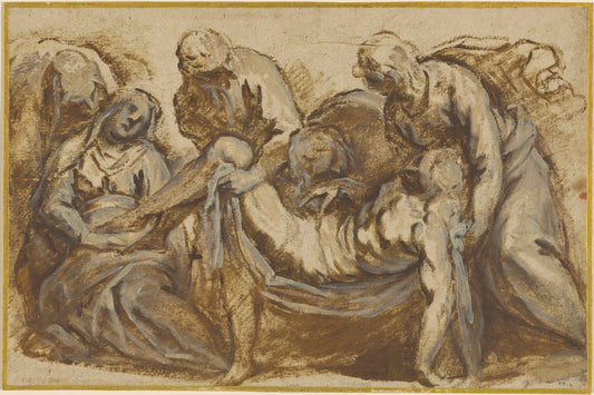 Christ Carried to the Tomb by Jacopo Palma il Giovane (Venetian, 1544 or 1548 - 1628), 16X12"(A3)Poster Print