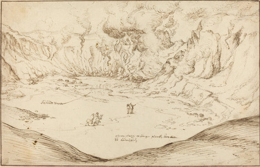 Forum Vulcani: The Hot Springs at Pozzuoli by Joris Hoefnagel (Flemish, 1542 - 1600), 16X12"(A3)Poster Print