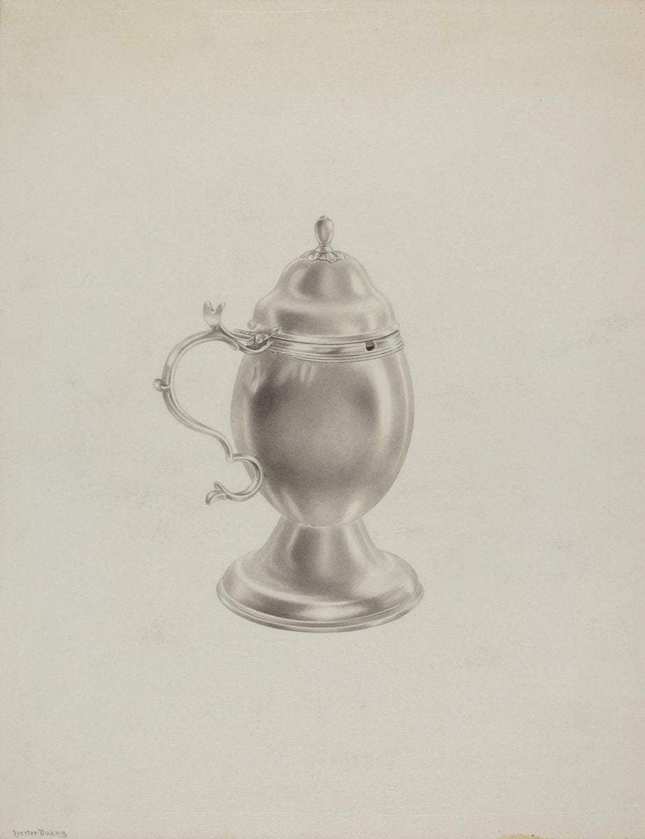 Silver Mustard Pot by Hester Duany (American, 1891 - 1964), 16X12"(A3)Poster Print