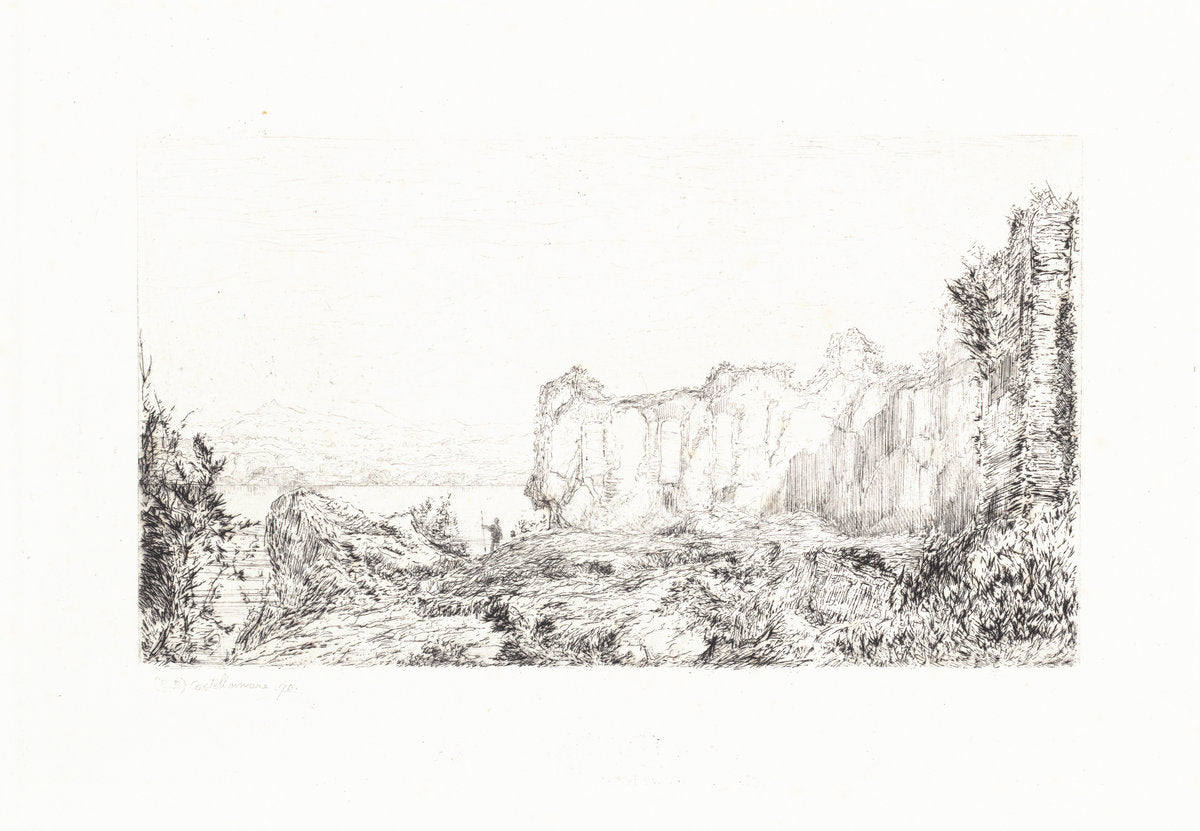 Castellammare by Giberto Borromeo (Italian, 1815 - 1885), 16X12"(A3)Poster Print