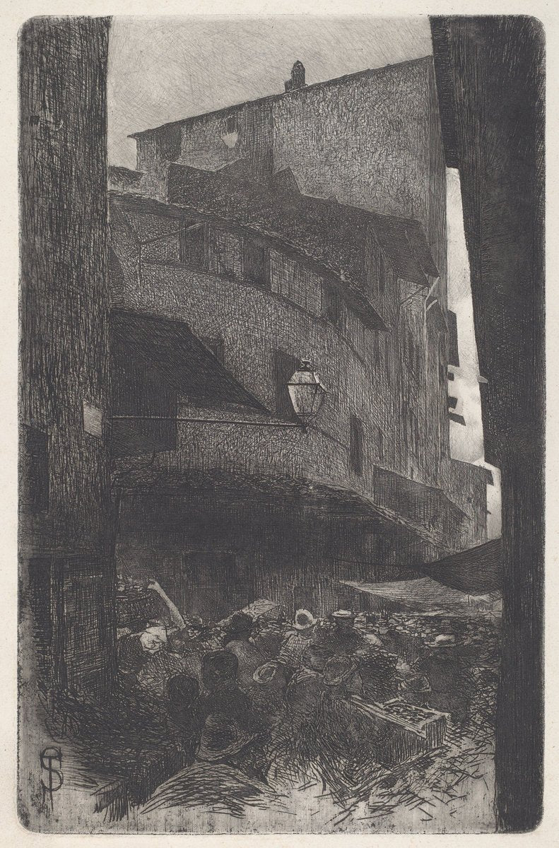 Santa Maria della Tromba by Telemaco Signorini (Italian, 1835 - 1901), 16X12"(A3)Poster Print