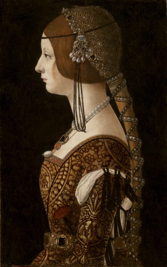 Bianca Maria Sforza by Ambrogio de Predis (Milanese, c. 1455 - after 1508), 16X12"(A3)Poster Print