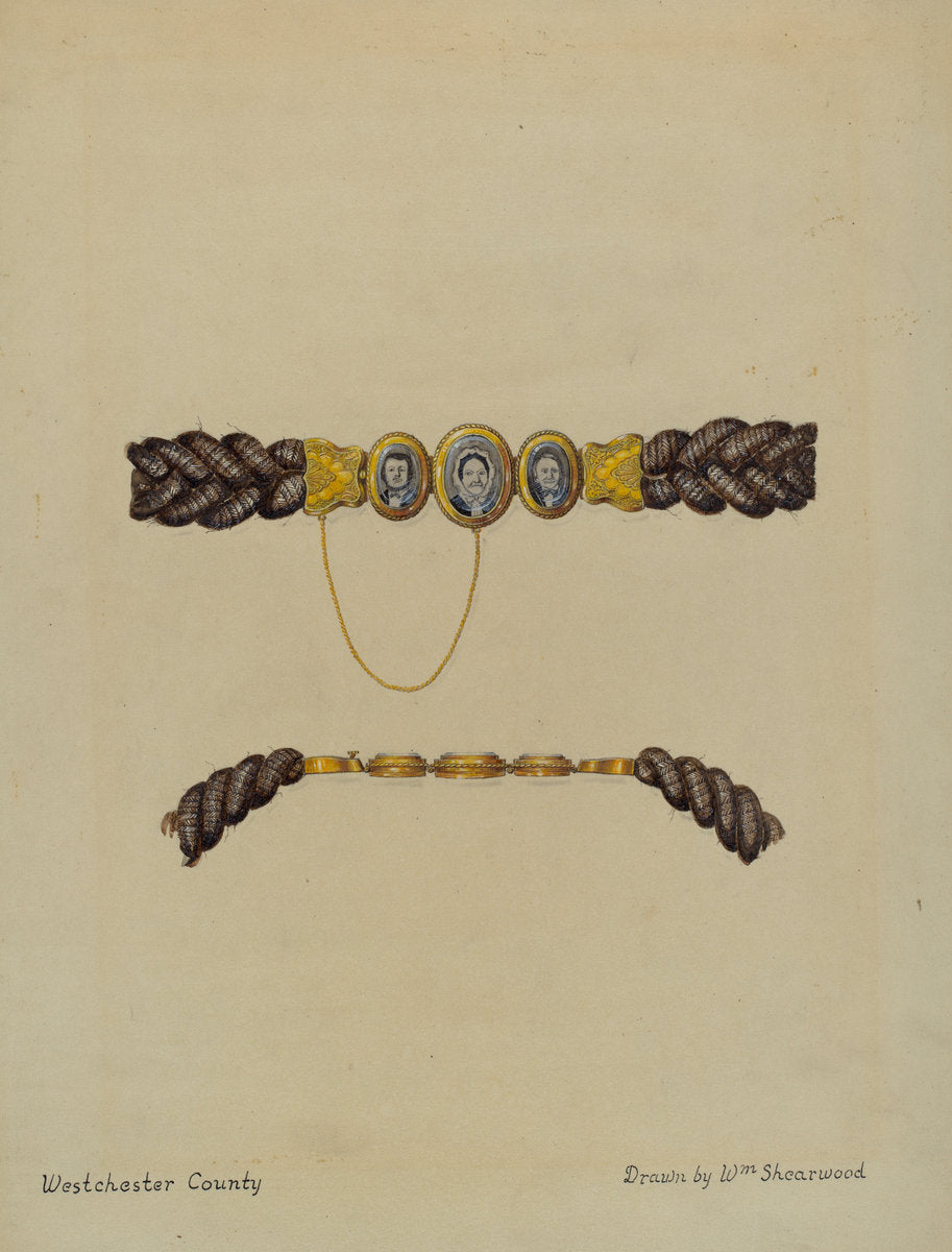 Hair Brooch and Bracelet by William P. Shearwood (American, active c. 1935), 16X12"(A3)Poster Print