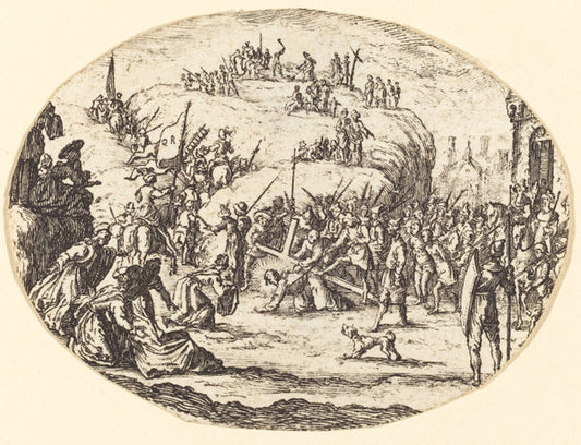 etching by after Jacques Callot (The Small Carrying of the Cross), 16X12"(A3)Poster Print