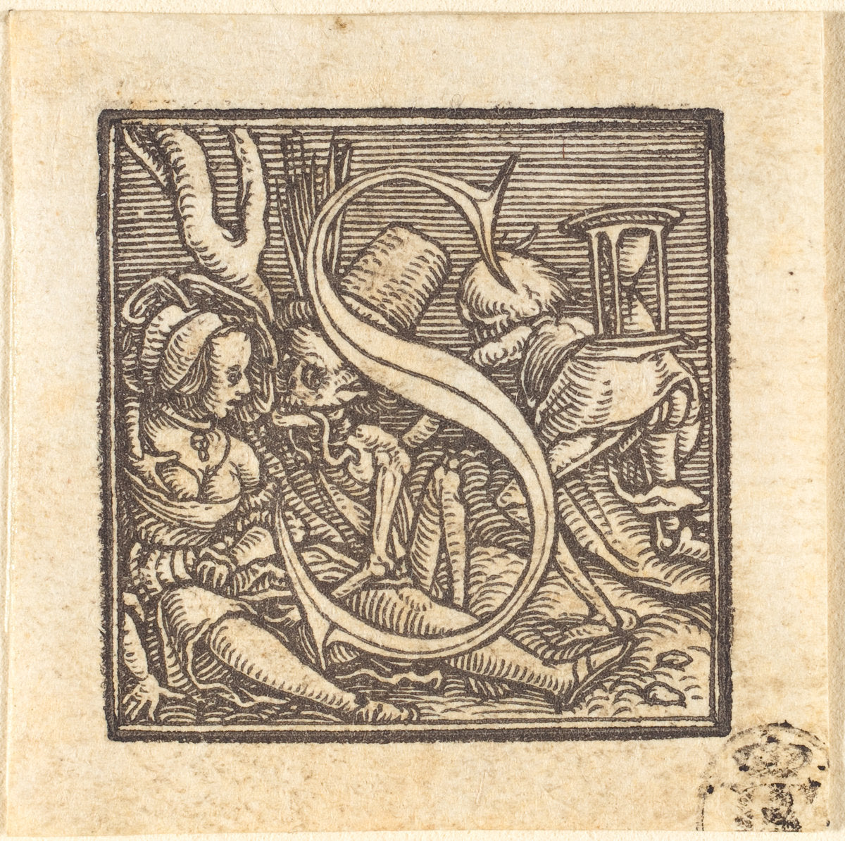 Letter S by Hans Holbein the Younger (German, 1497/1498 - 1543), 16X12"(A3)Poster Print