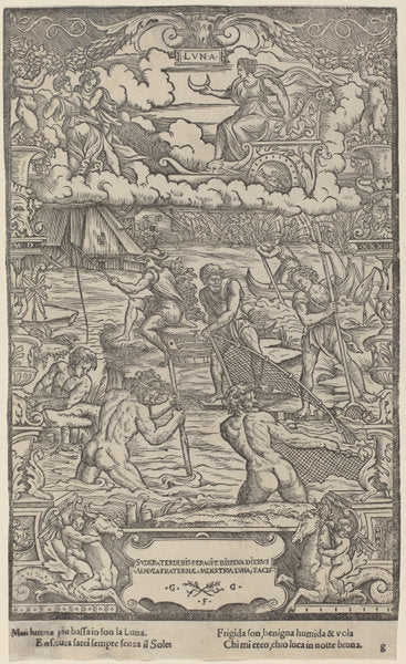 Moon by Gabriele Giolito de' Ferrara (Italian, active 1536/1578), 16X12"(A3)Poster Print