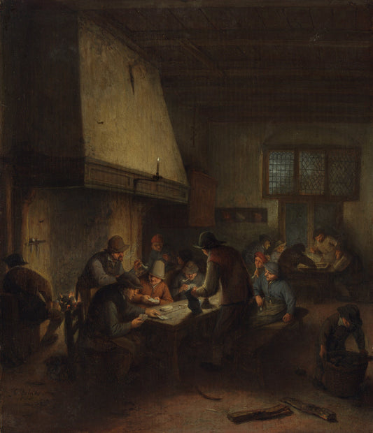 Tavern Scene by Adriaen van Ostade (Dutch, 1610 - 1685), 16X12"(A3)Poster Print