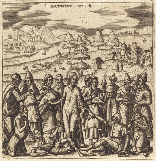 Christ Healing the Sick by Léonard Gaultier (French, 1561 - 1641), 16X12"(A3)Poster Print